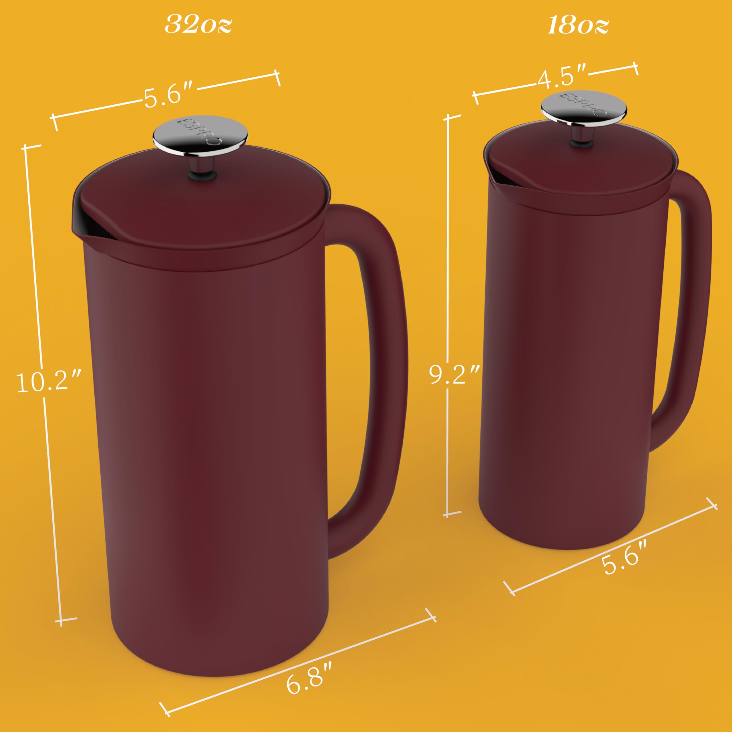 フレンチプレスEspro P7 French Press 18 oz Espro french Press P7 stal szczotkowana 532 ml - Sklep BakeShop